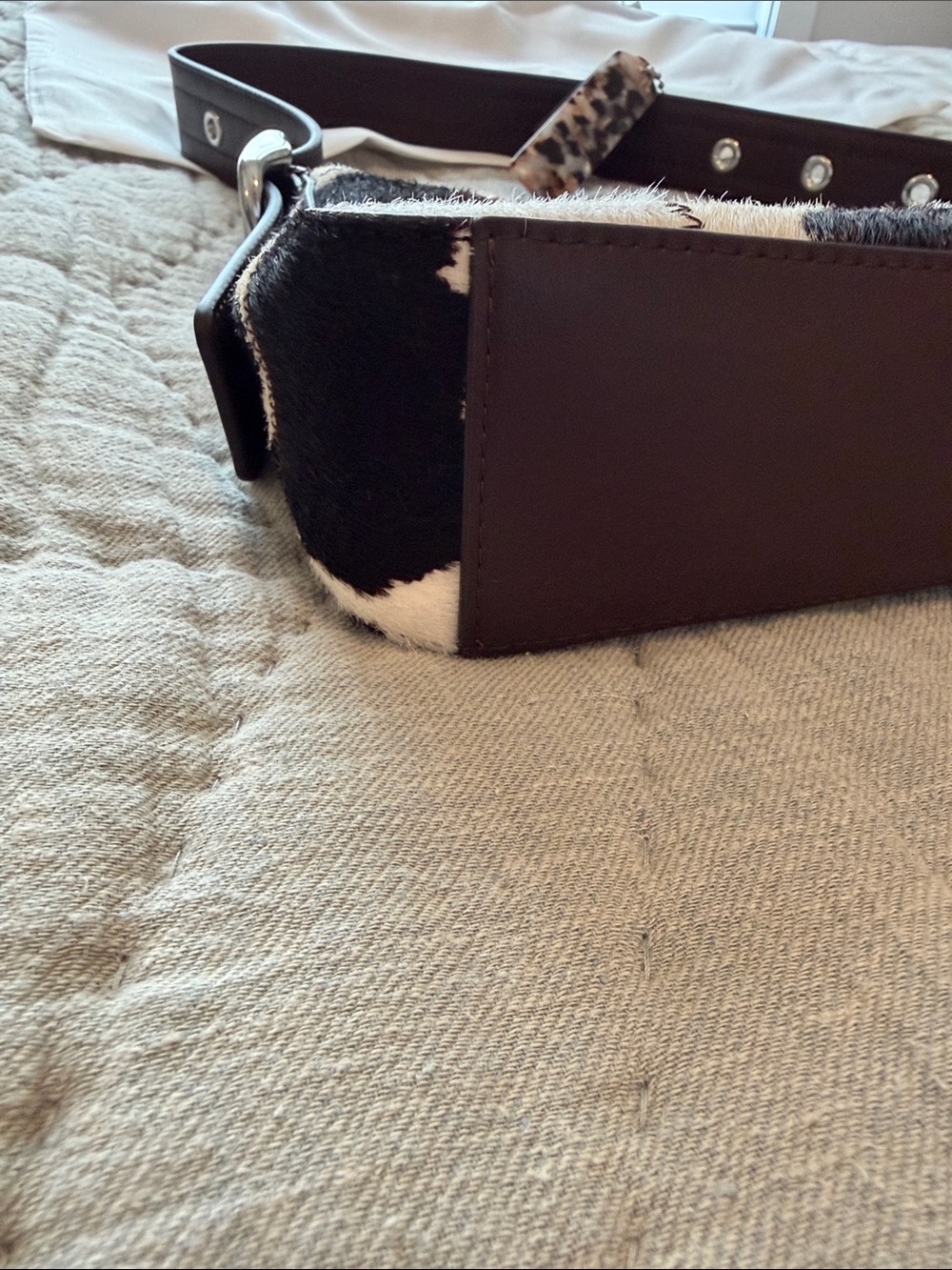 Coach Cowhide Patchwork Shoulder Bag in Black & White - Picture 4 of 9